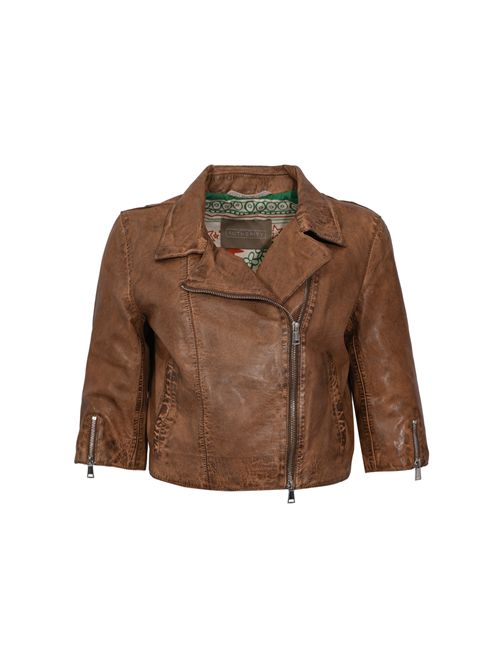 Giubbotto chiodo crop KIKI HAND in pelle effetto vissuto LEATHER AUTHORITY | KIKI HANDJ31